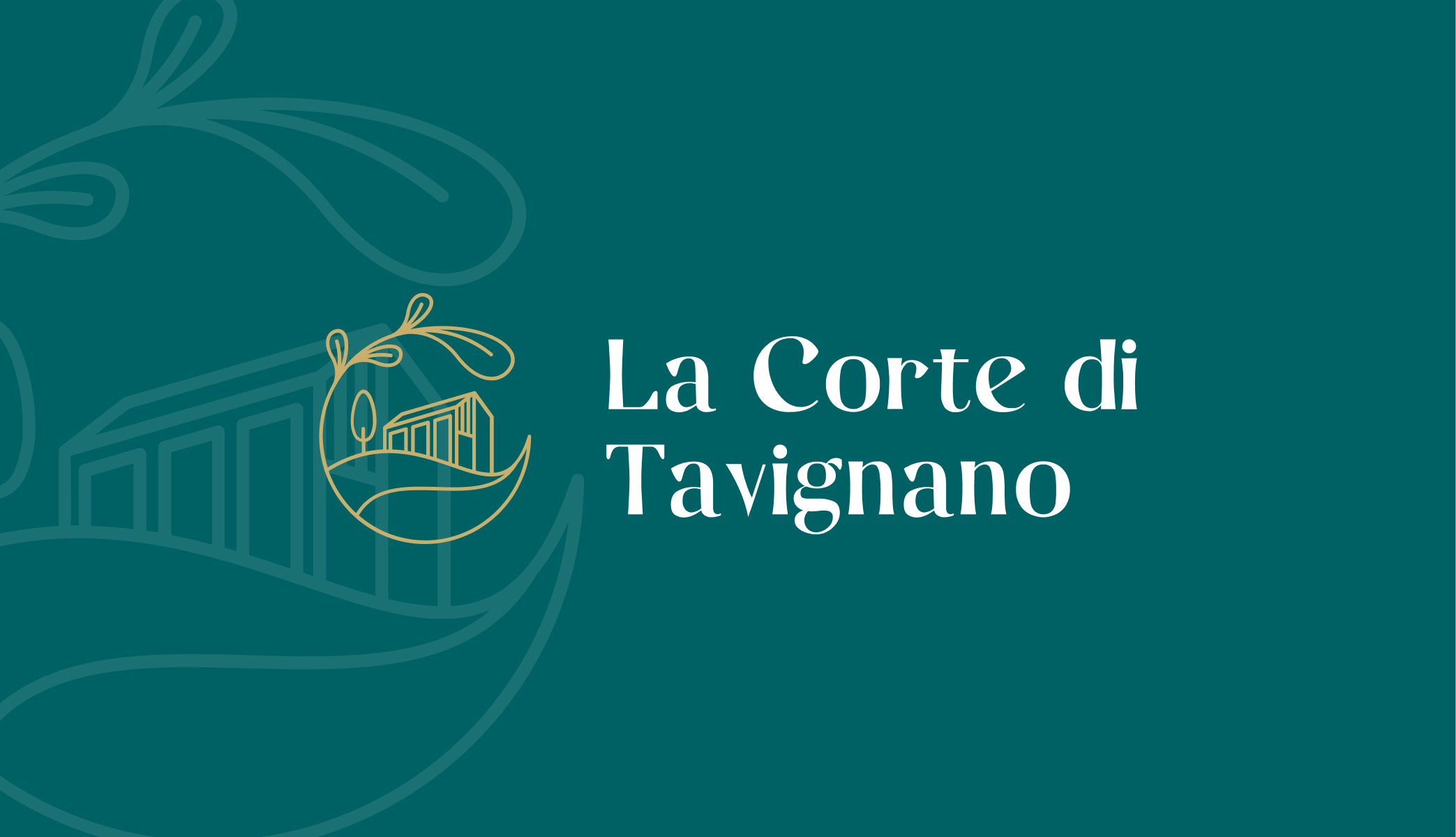 La Corte di Tavignano brand mark on a teal background